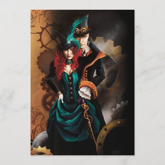 Steampunk Vicotiran bruiloft Menu (Achterkant)