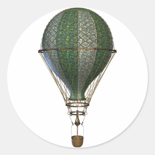 Steampunk Victoriaans ballon Ronde Sticker (Voorkant)