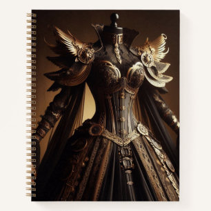 Steampunk Victoriaans Black and Gold Empress Gown Notitieboek