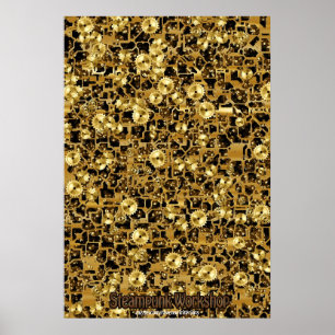 Steampunk Victoriaans Brass Cogs & Gears Art Poste Poster