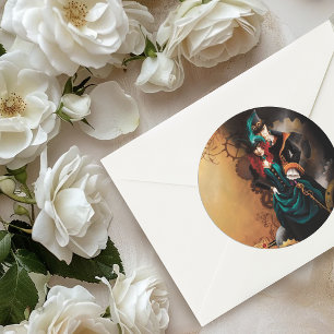 Steampunk Victoriaans bruiloft Ronde Sticker
