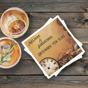 Steampunk Victoriaans bruiloft Servet