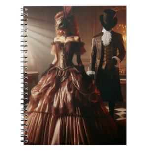 Steampunk Victoriaans Fantasie Kunst Maskerade Notitieboek