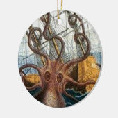 Steampunk  Victoriaans Giant Kraken Octopus Keramisch Ornament (Links)