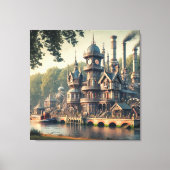Steampunk Victoriaans Industriefabriek Canvas Afdruk (Voorkant)