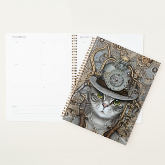  Steampunk Victoriaans kat Planner (Display)