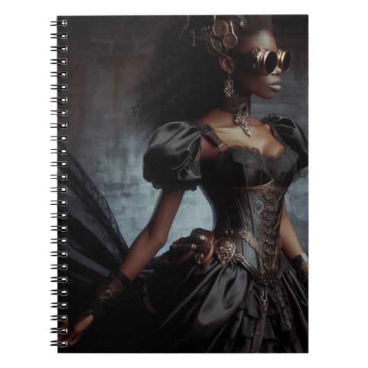 Steampunk  Victoriaans Lady Black Raven Notitieboek (Voorkant)