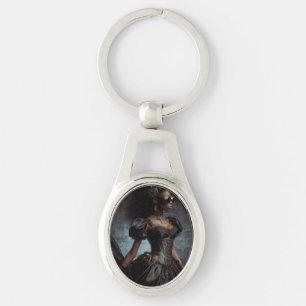 Steampunk Victoriaans Lady Black Raven Sleutelhanger