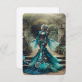 Steampunk  Victoriaans Lady Blauwgroen Zeemeermin (Voorkant / Achterkant)