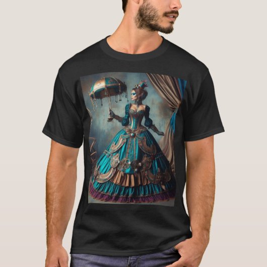Steampunk  Victoriaans Lady Circus Performer T-shirt (Voorkant)