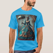 Steampunk Victoriaans Lady Circus Performer T-shirt (Voorkant)