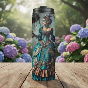 Steampunk Victoriaans Lady Circus Performer Thermosbeker