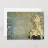 Steampunk Victoriaans Lady  Corset Briefkaart (Voorkant / Achterkant)