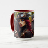 Steampunk Victoriaans Lady Dark Rider Mok (Voorkant links)