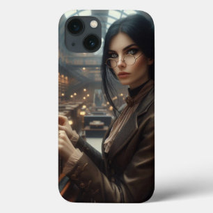 Steampunk Victoriaans Lady Librarian iPhone 13 Hoesje