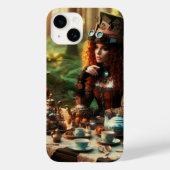 Steampunk  Victoriaans Lady Mad Hatter Case-Mate iPhone Case (Achterkant)
