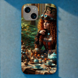 Steampunk Victoriaans Lady Mad Hatter Case-Mate iPhone 14 Hoesje