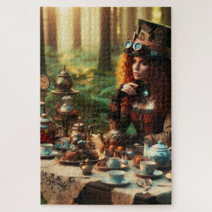 Steampunk  Victoriaans Lady Mad Hatter Legpuzzel