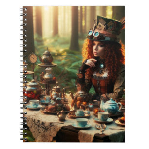 Steampunk Victoriaans Lady Mad Hatter Notitieboek
