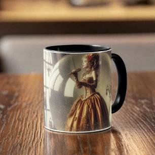 Steampunk Victoriaans Muziek Snow Wereldbol Perfor Mok