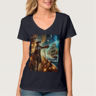 Steampunk Victoriaans Oceaan Space Pirate T-shirt
