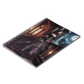 Steampunk Victoriaans Paarse Dame Notitieboek (Linkerzijde)