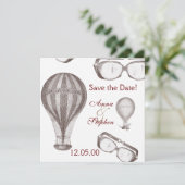 steampunk Victoriaans Save the Date (Staand voorkant)