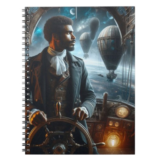 Steampunk  Victoriaans Space Air Captain Notitieboek (Voorkant)