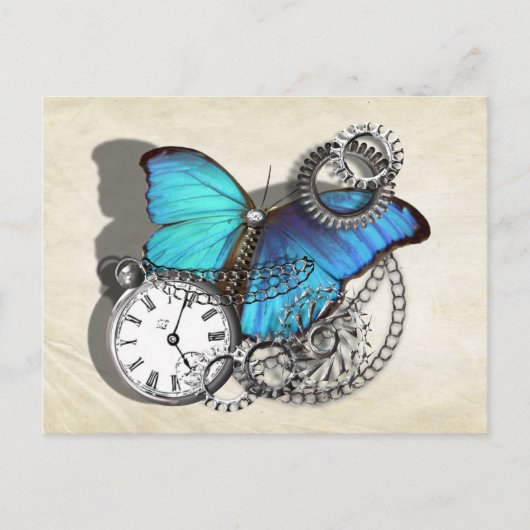 Steampunk Victoriaans tandwielen Briefkaart (Voorkant)