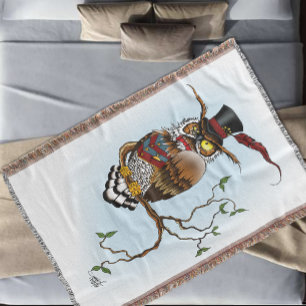 Steampunk Victoriaans Uil Deken