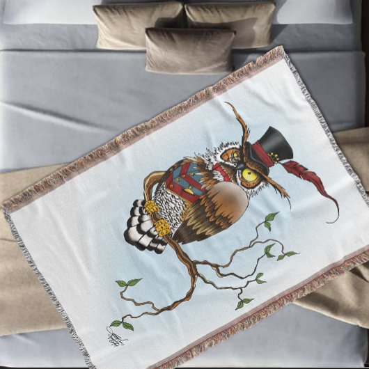 Steampunk Victoriaans Uil Deken