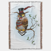 Steampunk Victoriaans Uil Deken (Voorkant Verticaal)