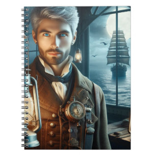 Steampunk Victoriaans vuurtorenwachter Notitieboek