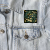 Steampunk Vierkante Button 5,1 Cm (In situ)