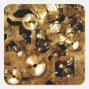 Steampunk Vierkante Sticker