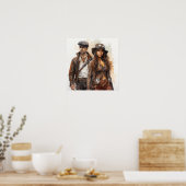 Steampunk Vigilance Onverschrokken Explorers Art Poster (Keuken)