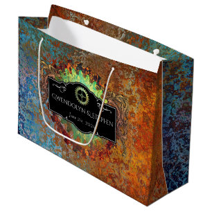 Steampunk Vintage bruiloft gepersonaliseerd Groot Cadeauzakje