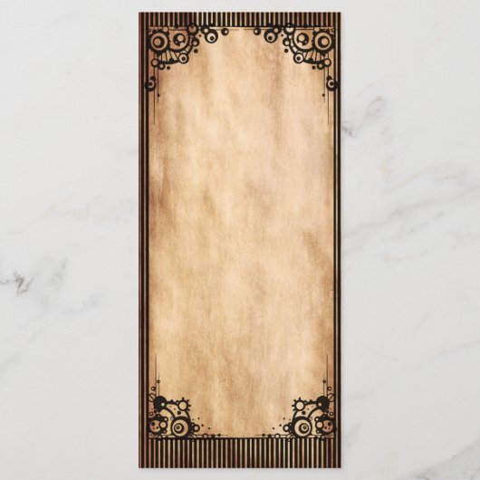 Steampunk Vintage Look Slim Dinner Menu (Dos)