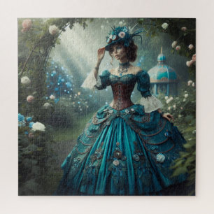 Steampunk Vintage Victoriaanse Tuindame Legpuzzel