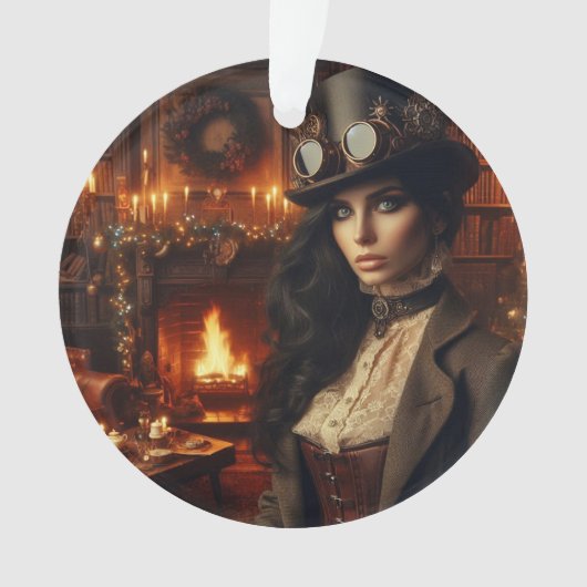 Steampunk Vintage Victorian Lady Christmas Red (devant)