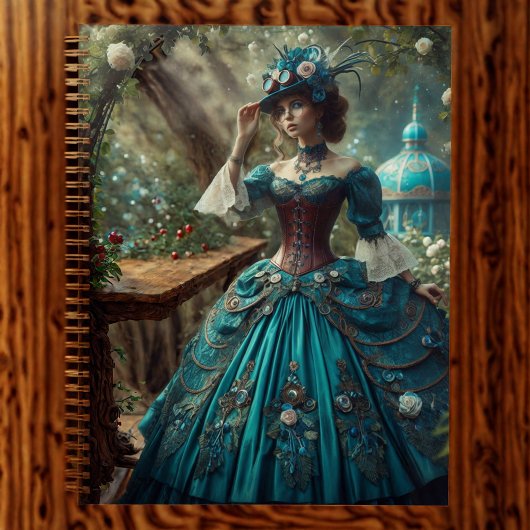 Steampunk Vintage Victorian Lady dans un jardin