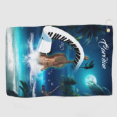 Steampunk Viool met gebogen piano Golfhanddoek (Horizontaal)