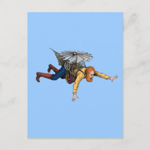 Steampunk  vliegmachine briefkaart