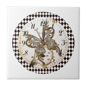 Steampunk-vlinderronde Tegeltje