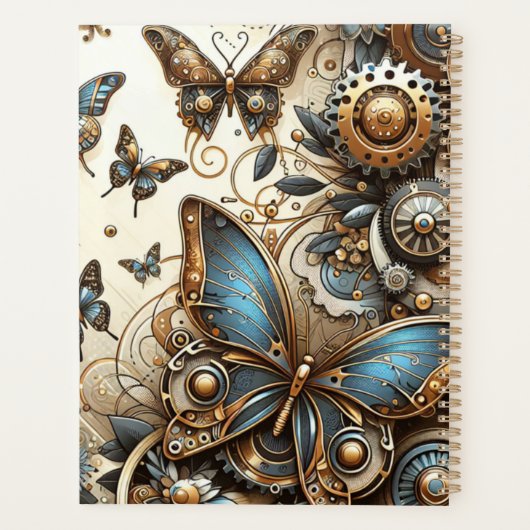 Steampunk vlinders Planner (Achterkant)