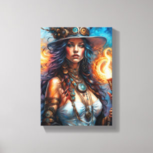 Steampunk Voodoo Queen 1 Canvas Afdruk