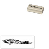 Steampunk vulpen Rubberen stempel (Gestempeld)