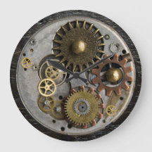 SteamPunk Wall Clock, staalklok, acrylklok