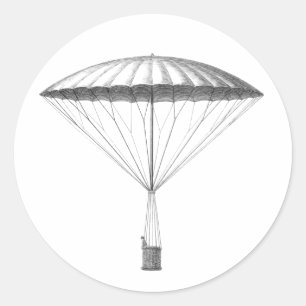 Steampunk Warm Luchtballontekening Ronde Sticker