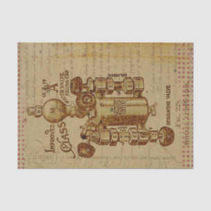 Steampunk waterklep Sepia Tissuepapier